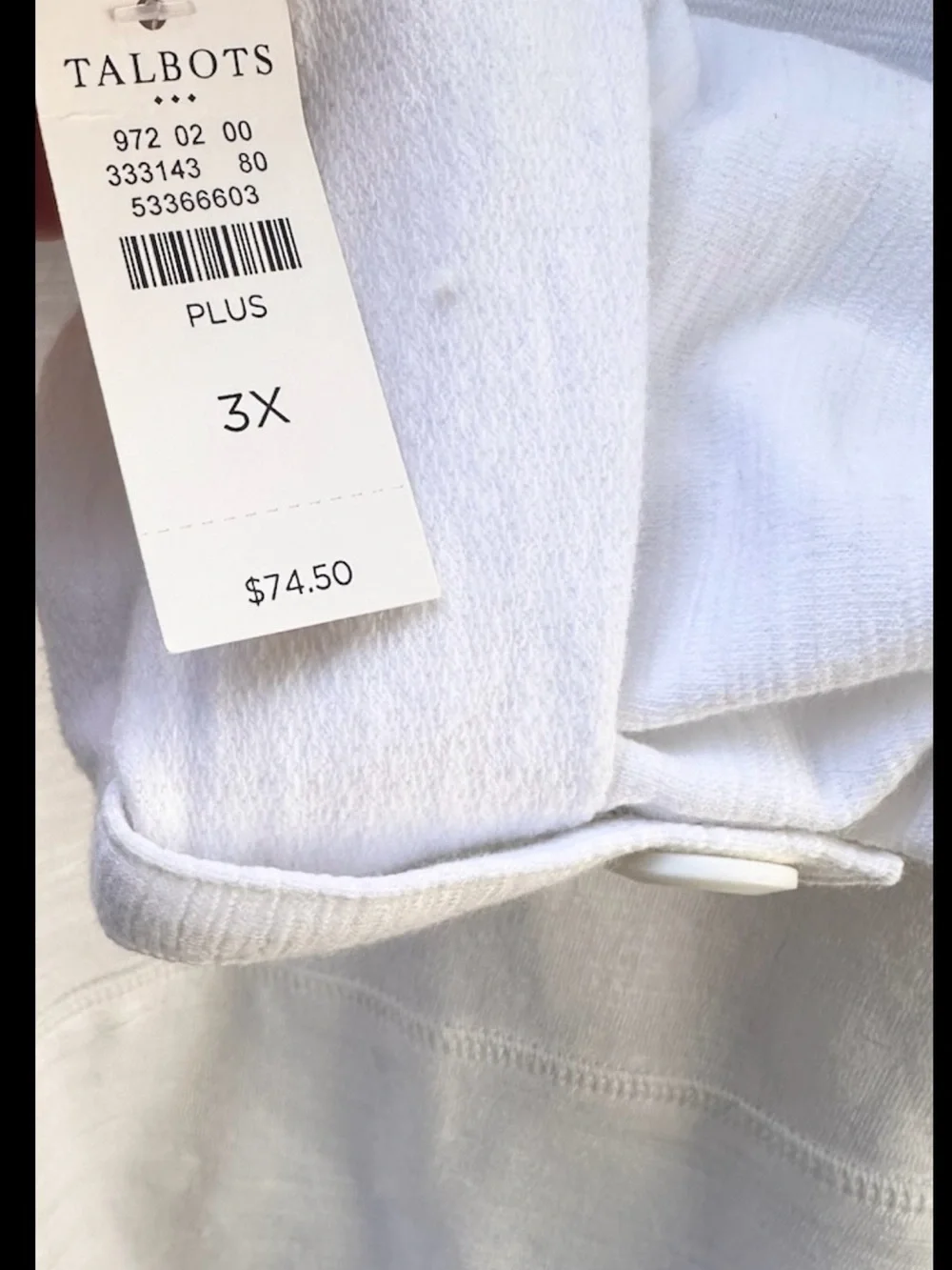 Talbots White Henley Shirt with Button Placket - Picture 5 of 7